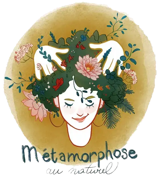 logo visage femme illustration avec fleur dans les cheveux